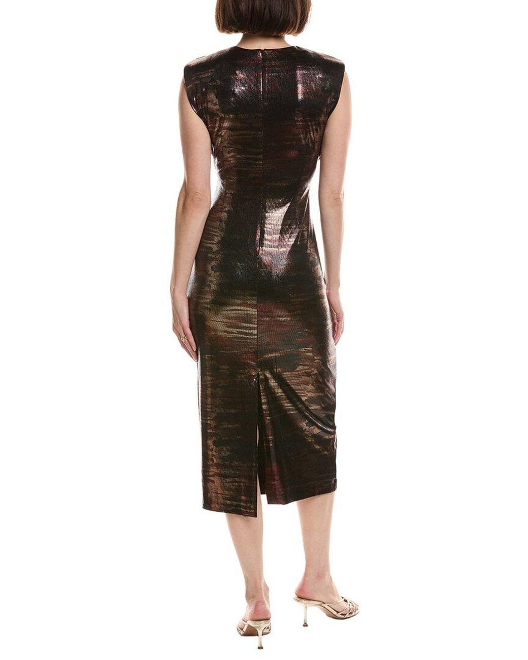 Anne Klein Black Printed Midi Dress