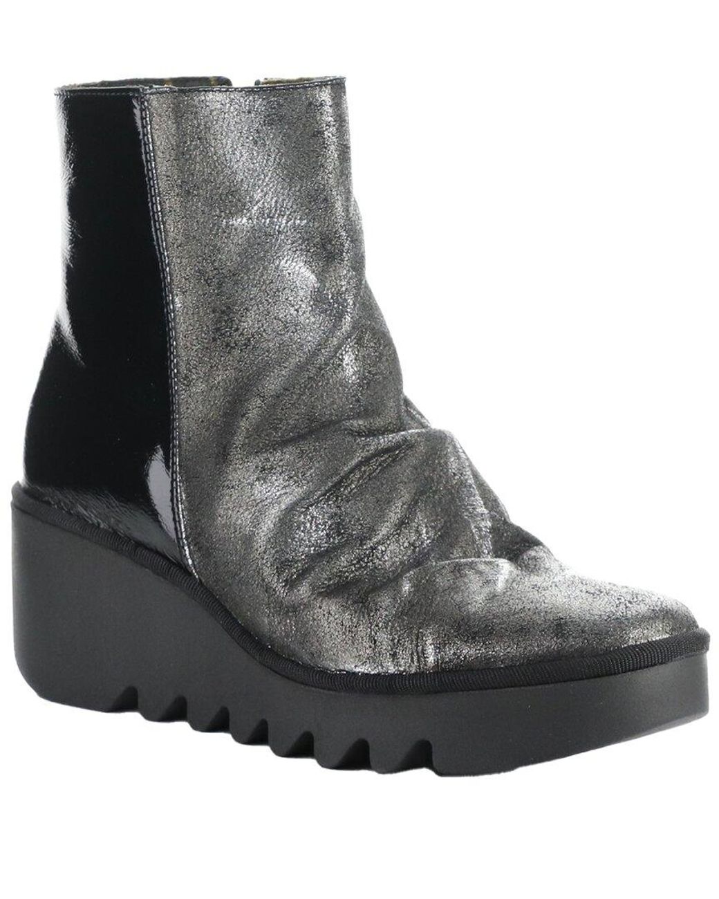Fly London Black Baan Leather & Patent Boot
