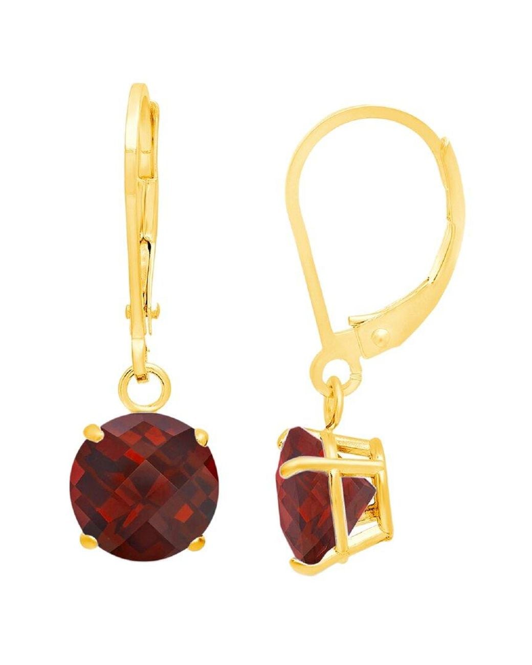 MaxColor Metallic 10k 2.10 Ct. Tw. Garnet Dangle Earrings
