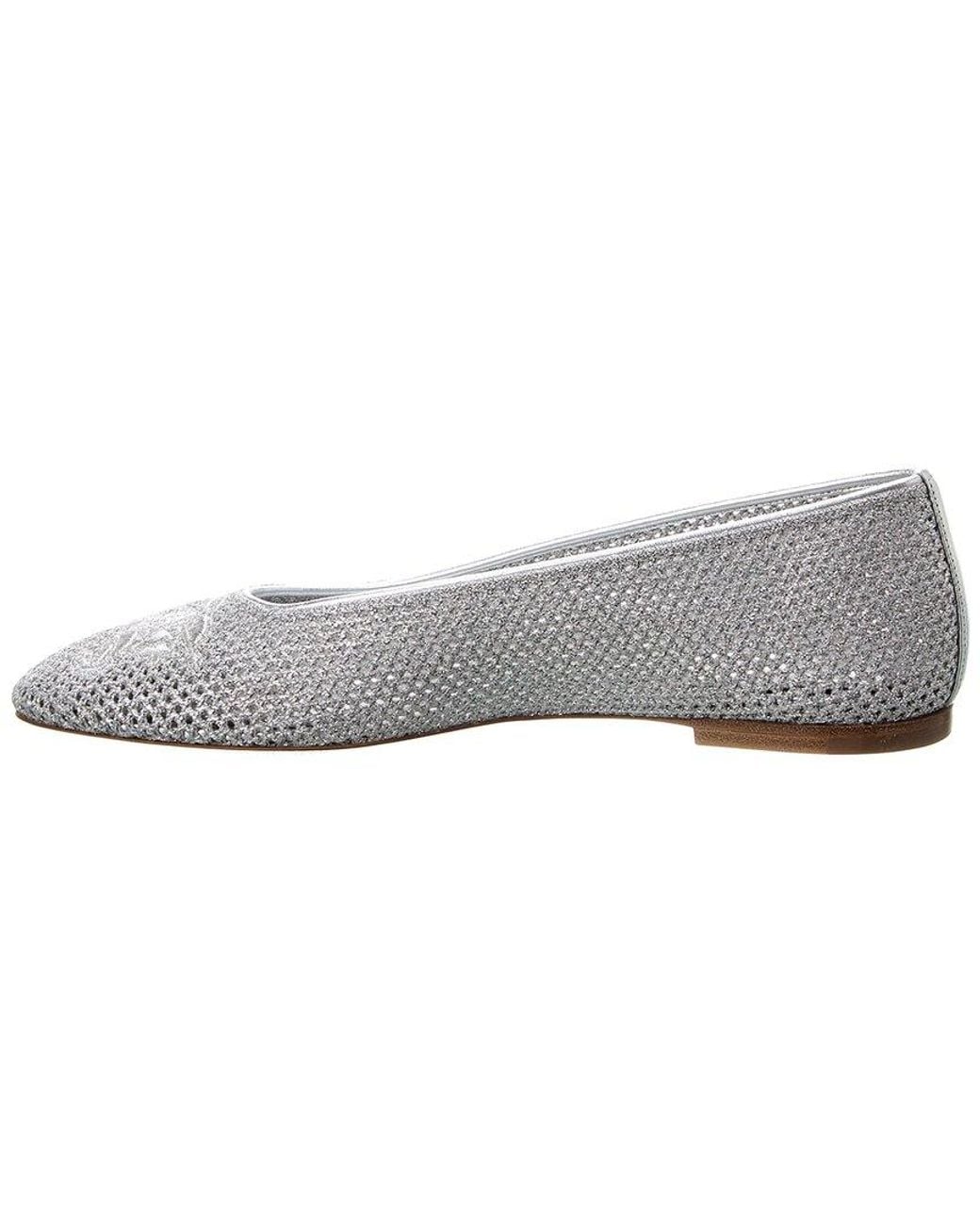 Burberry White Mesh Ballet Flat