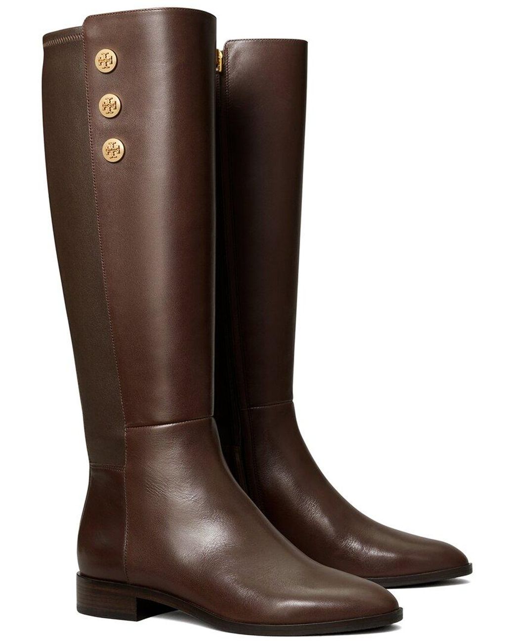 Tory Burch Naomi 25 Leather Tall Boot in Brown | Lyst