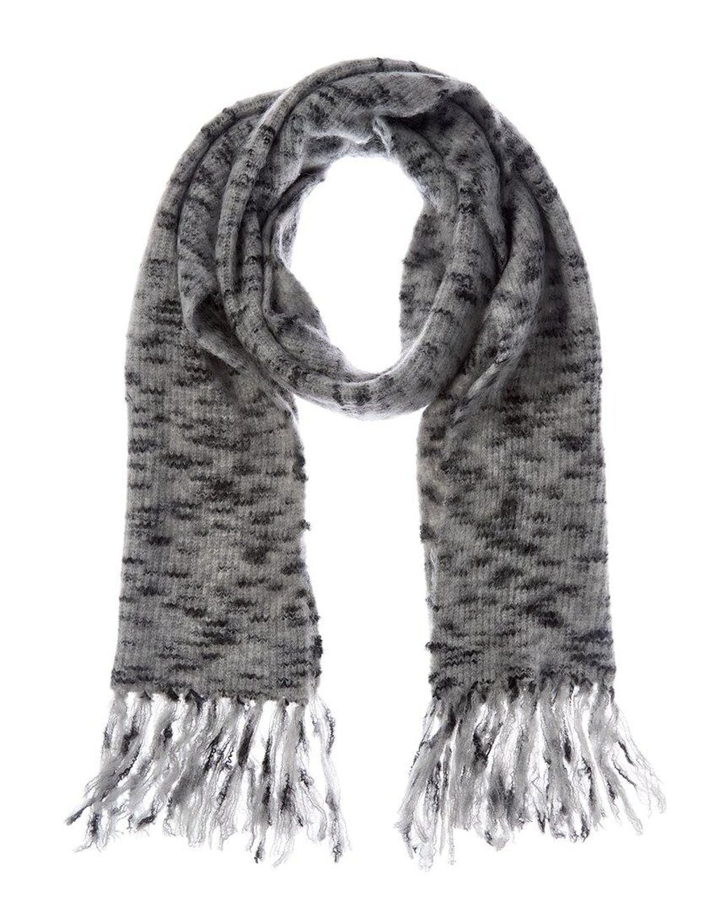 Isabel Marant Gray Loyo Wool.& Mohair-Blend Scarf