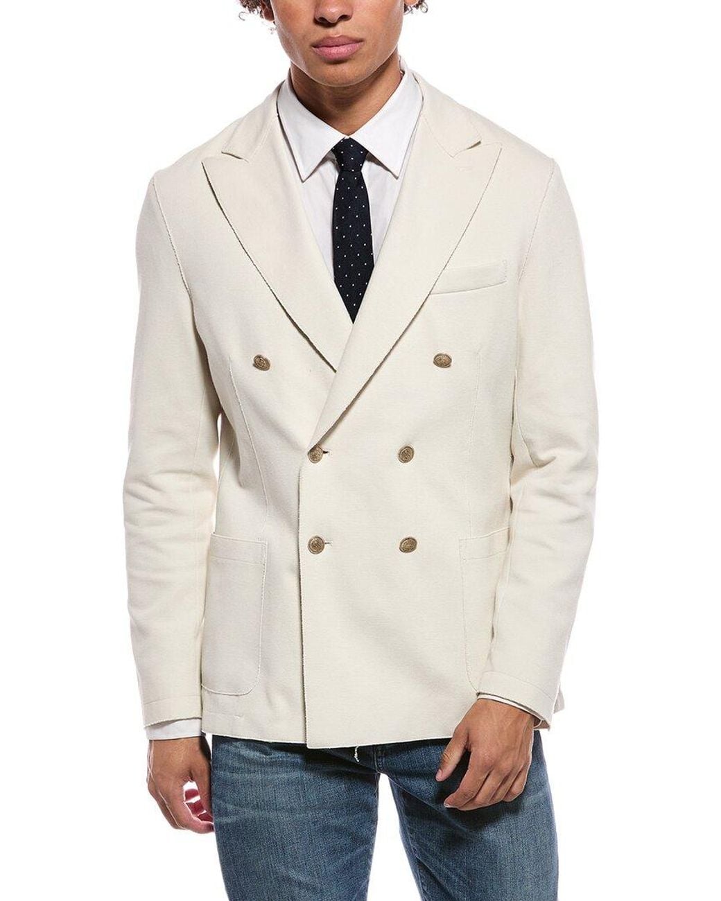 Eleventy Natural Double-Breasted Jacket for men