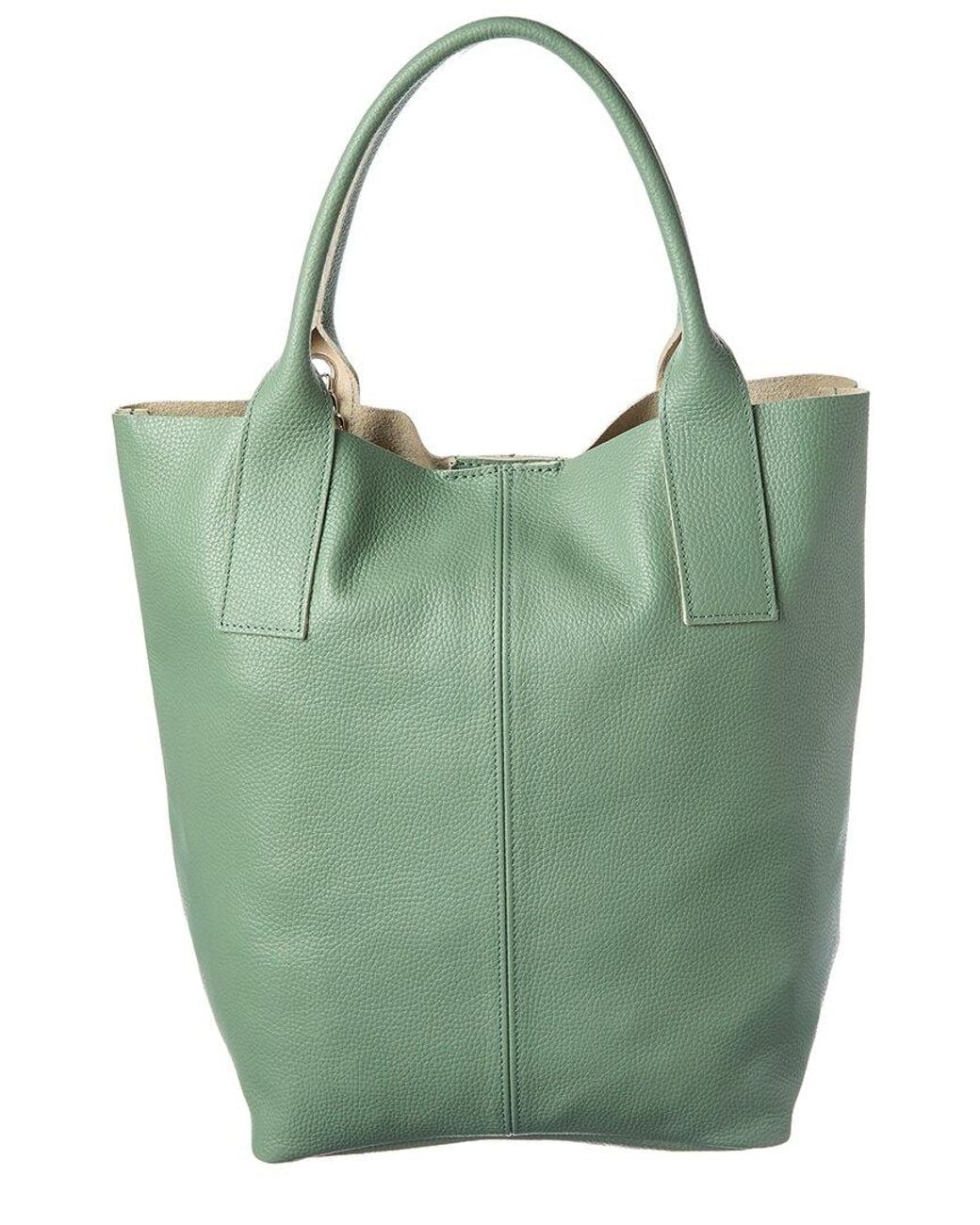 Italian Leather Green Tote