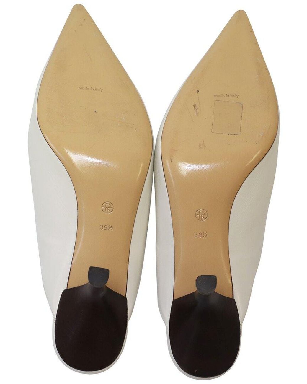 The Row White Leather Bourgeoise Point-toe Mule (authentic Pre-loved)