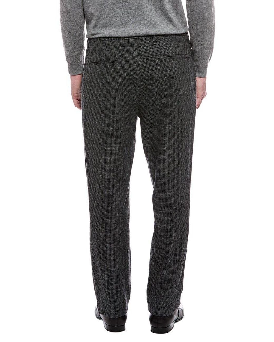 Rag & Bone Black Evan Wool & Linen-Blend Pleated Trouser for men