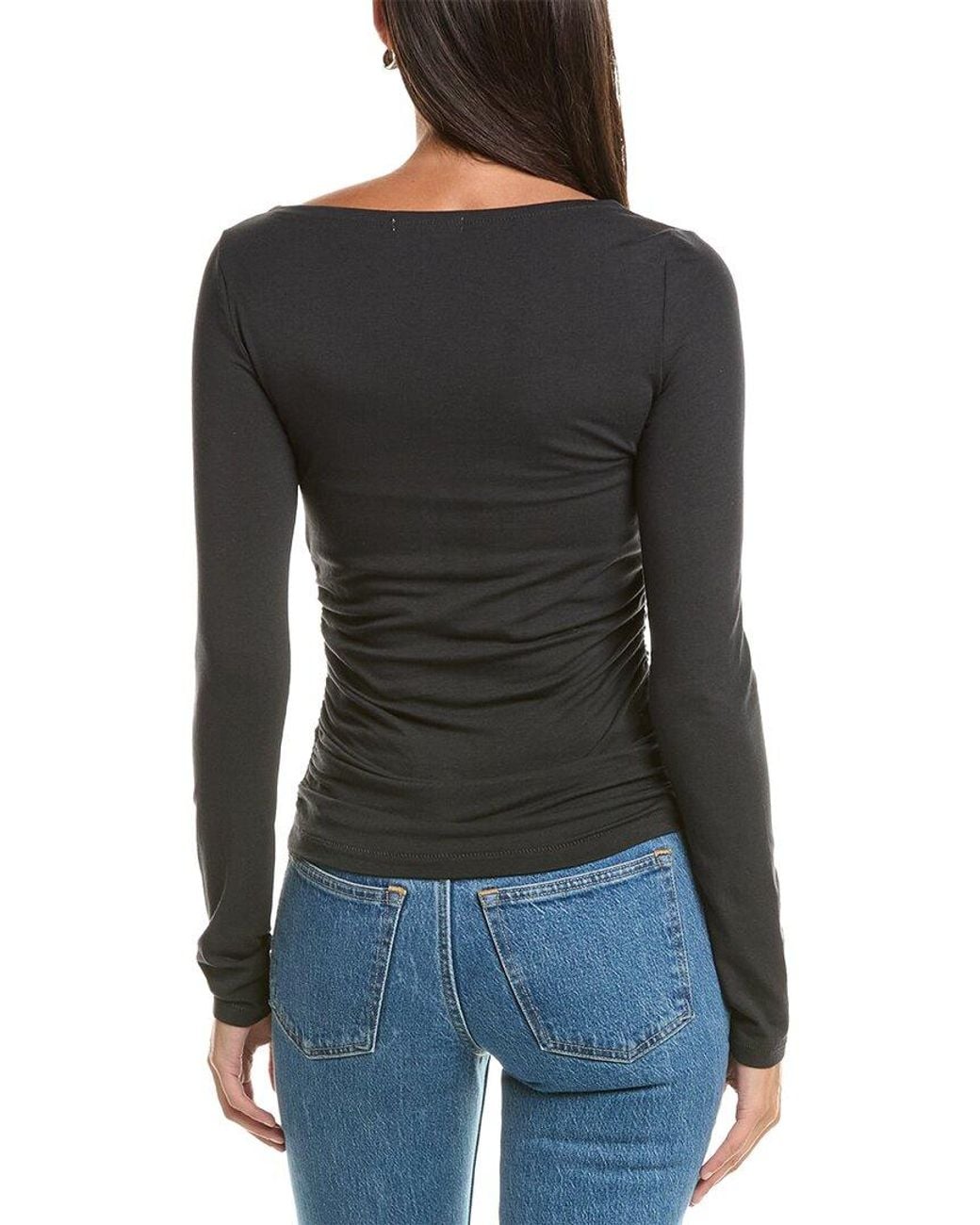 Rag & Bone Black Lucy Ruched Top