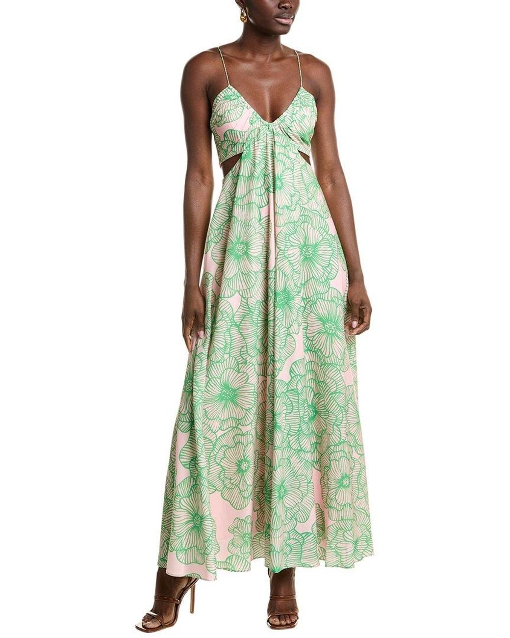 AMUR Green Cutout Maxi Dress