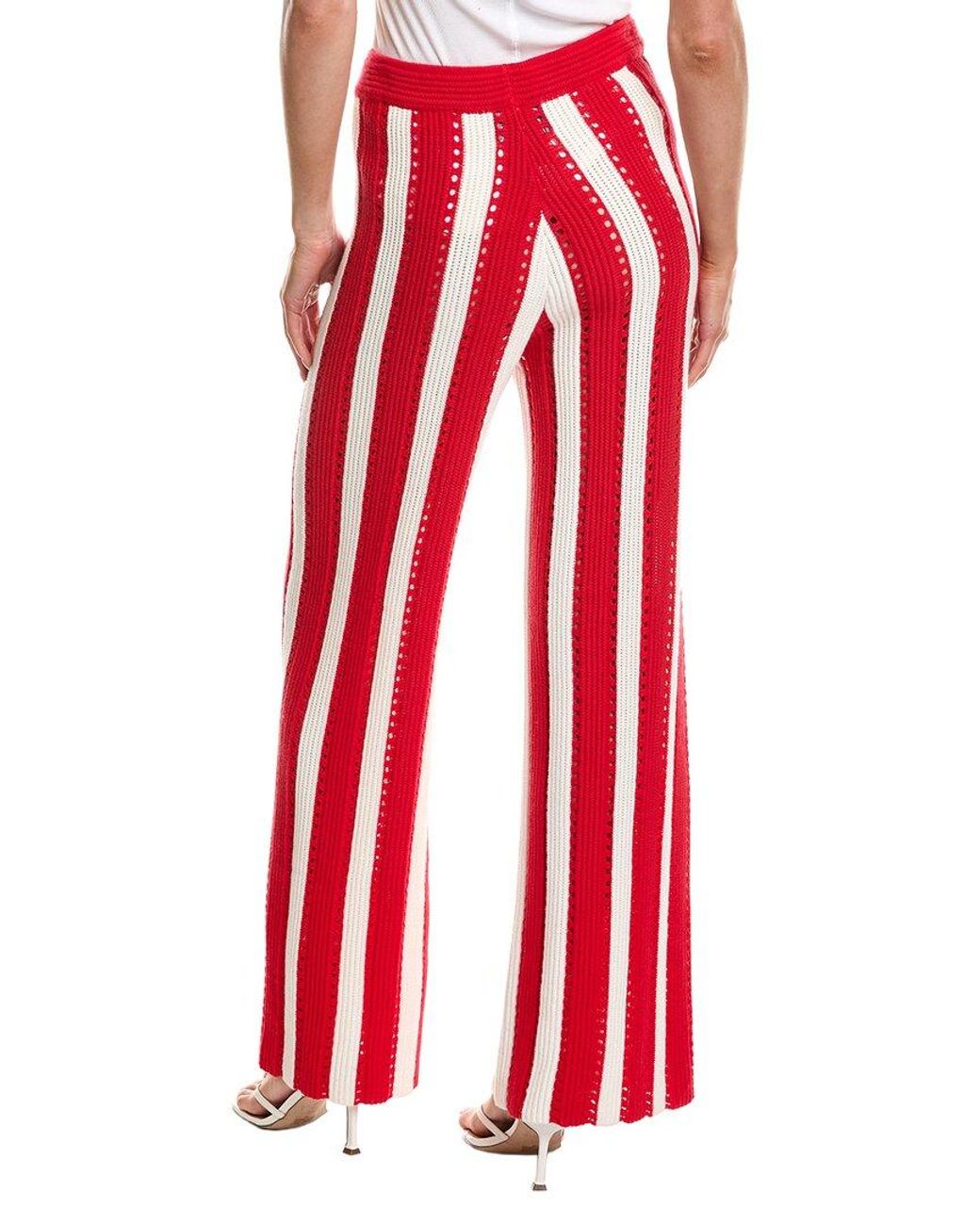 Rowing Blazers Red Knit Stripe Wool-Blend Pant