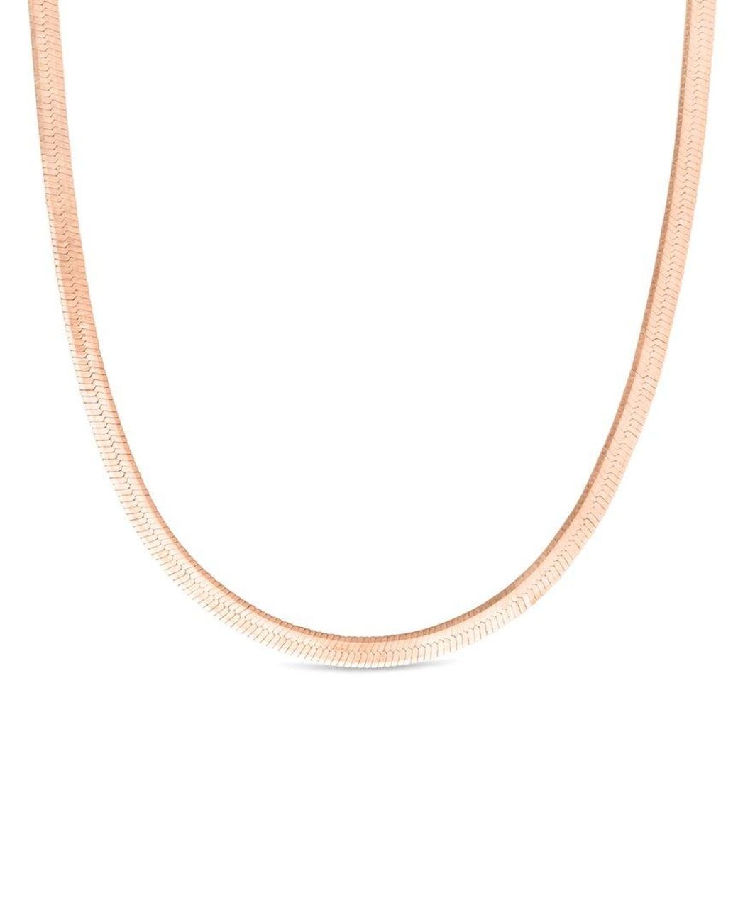 Sterling Forever White Herringbone Chain Necklace