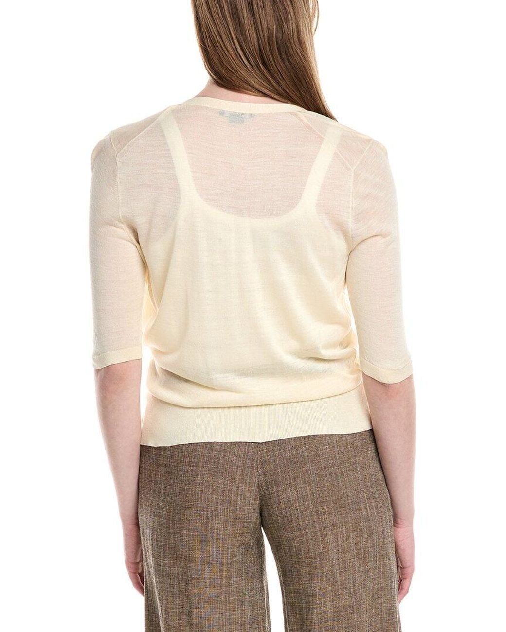 Lafayette 148 New York Natural Wrap Silk Pullover
