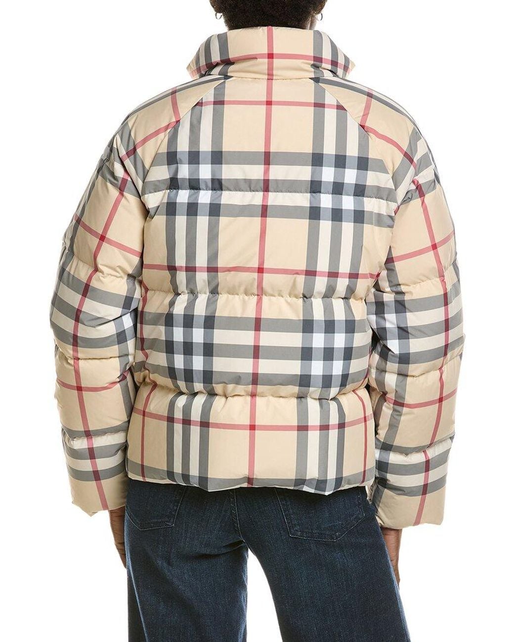 Burberry Check Jacket in Natural | Lyst