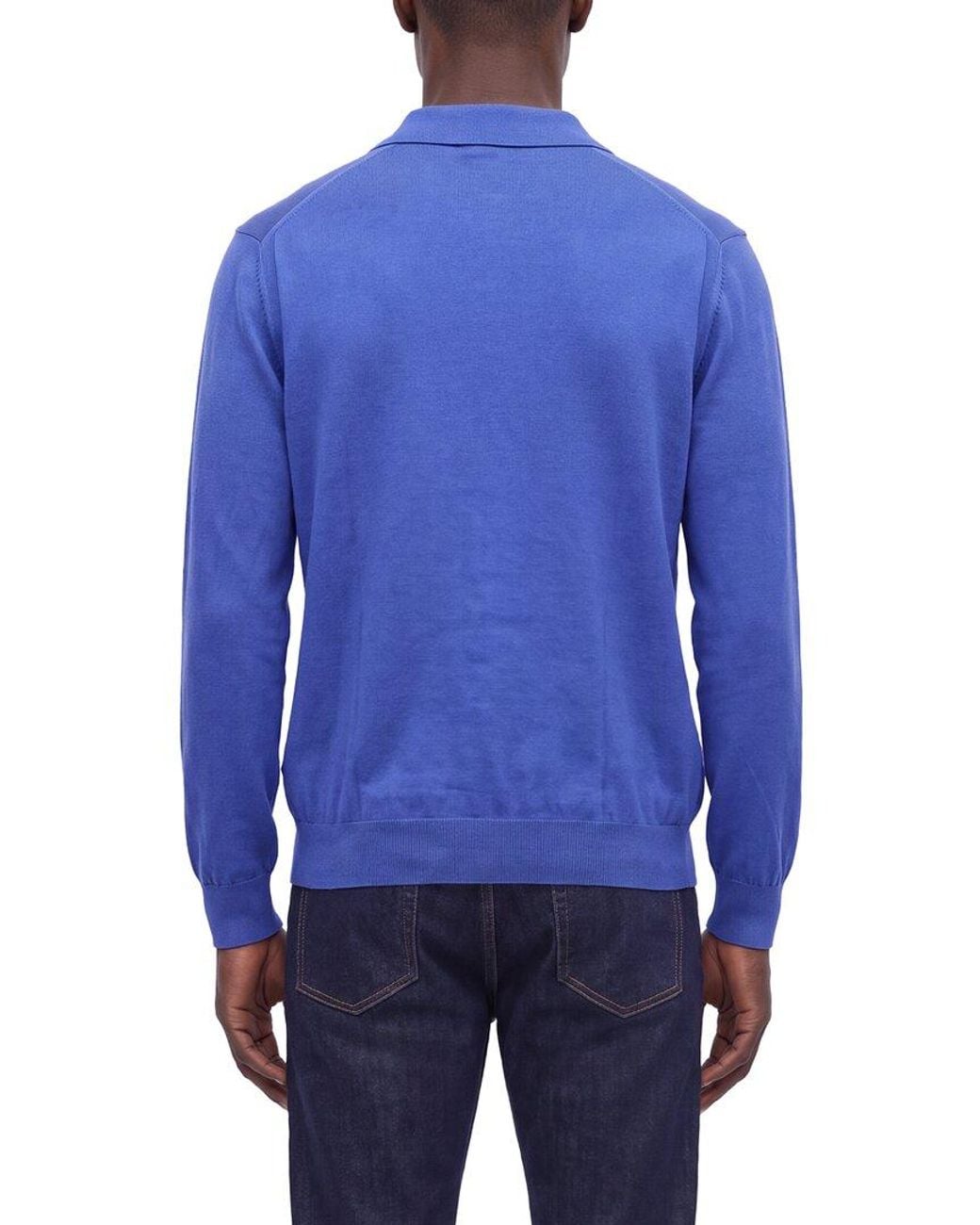N.Peal Cashmere Blue Padstow Cashmere-Blend Polo Shirt for men