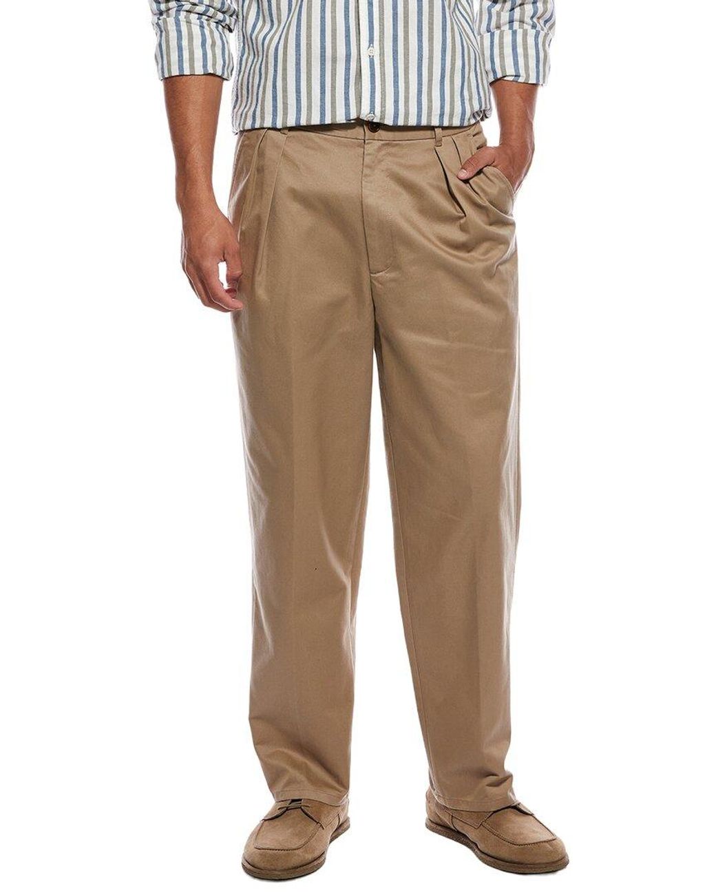 Rowing Blazers Natural Twill Pleated Relaxed Pant for men