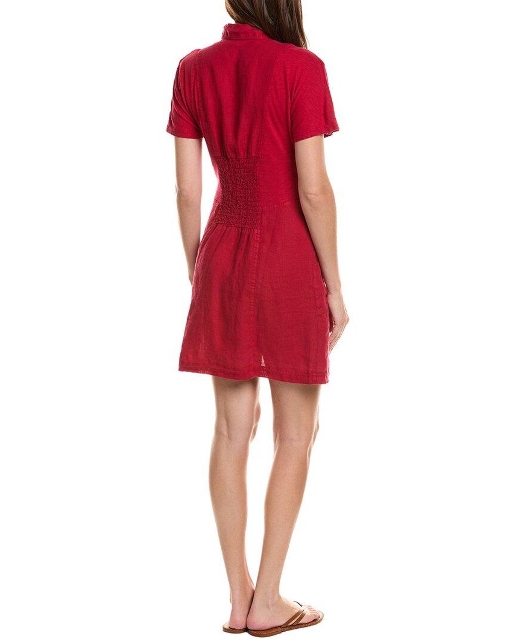 XCVI Red Mikel Linen Shirtdress