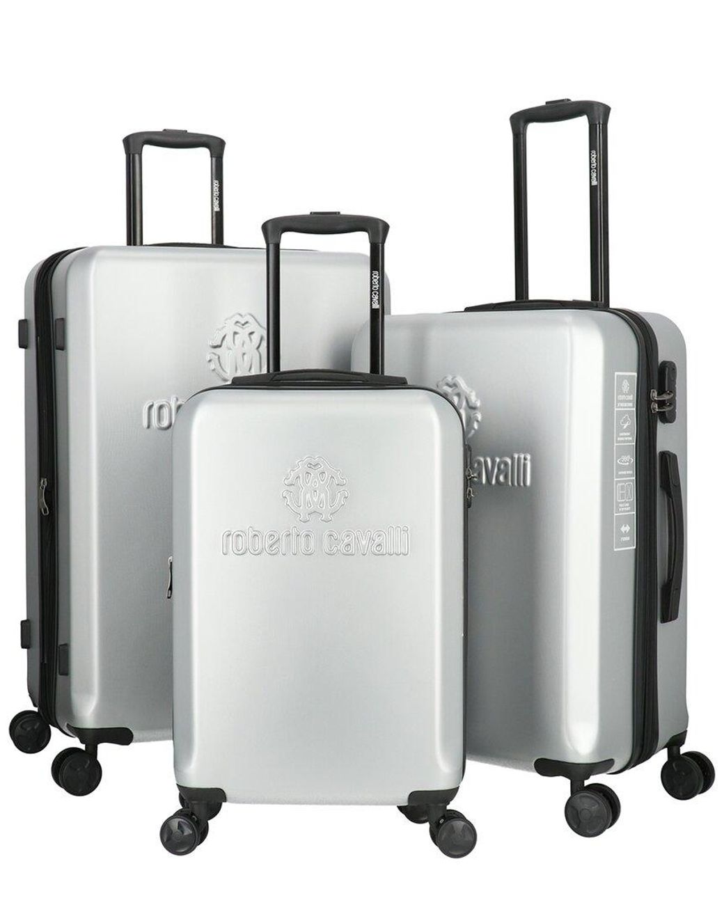 Roberto Cavalli Classic Logo Collection 3pc Expandable Luggage Set in