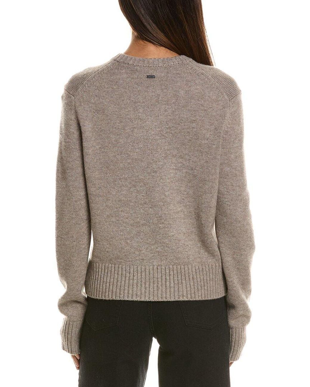 Toccin Gray Classic Fit Crew Neck Wool & Cashmere-Blend Sweater