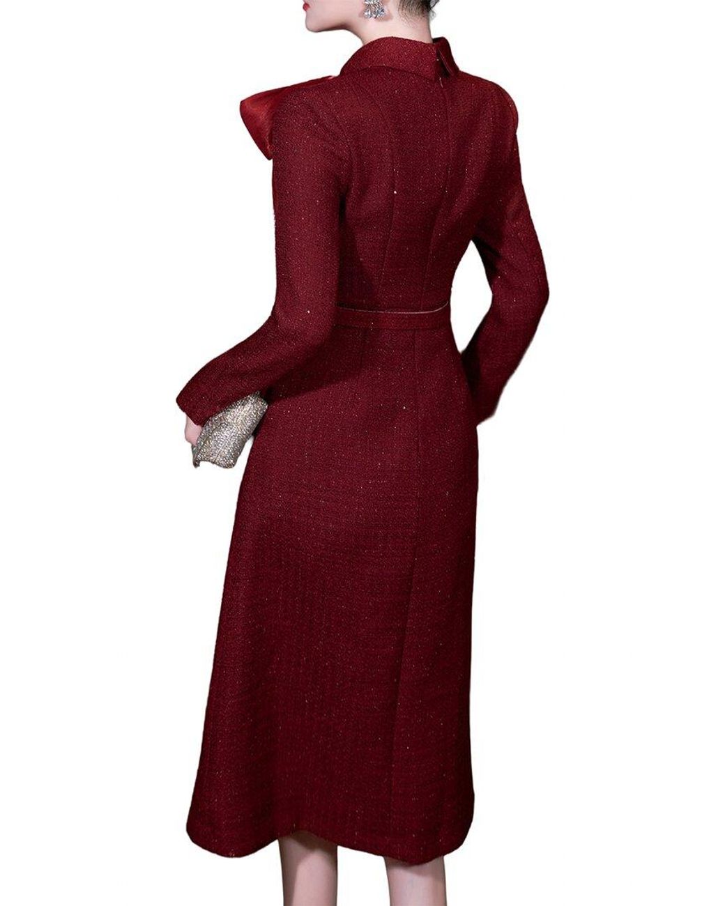 BRC By BURRYCO Red Solid Midi Dress