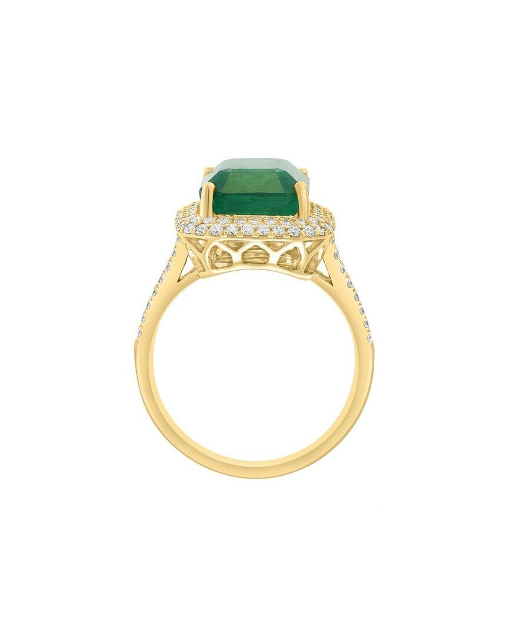 Effy Fine Jewelry Green 14K 4.45 Ct. Tw. Diamond & Emerald Ring