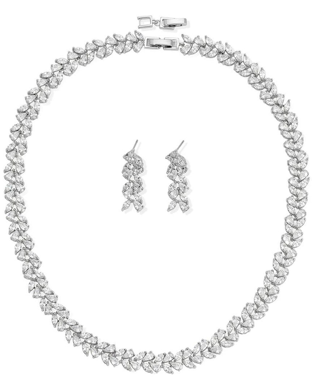 Eye Candy LA White Cz Necklace & Earring Set