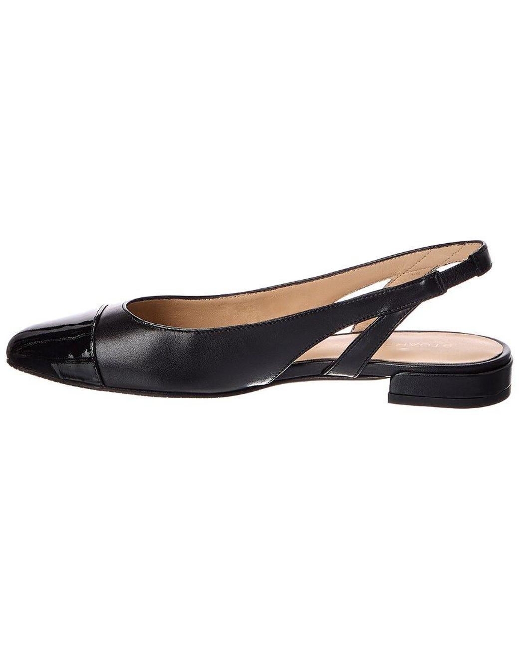 Stuart Weitzman Blue Sleek Leather Slingback Flat