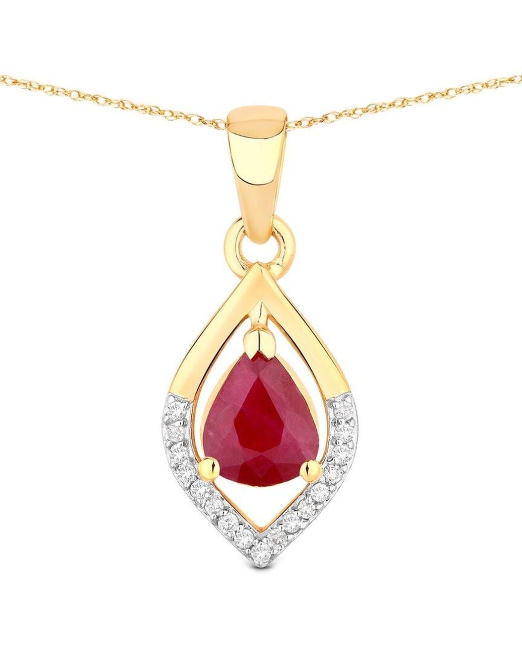 Diana M Pink 14K 0.69 Ct. Tw. Diamond & Ruby Pendant
