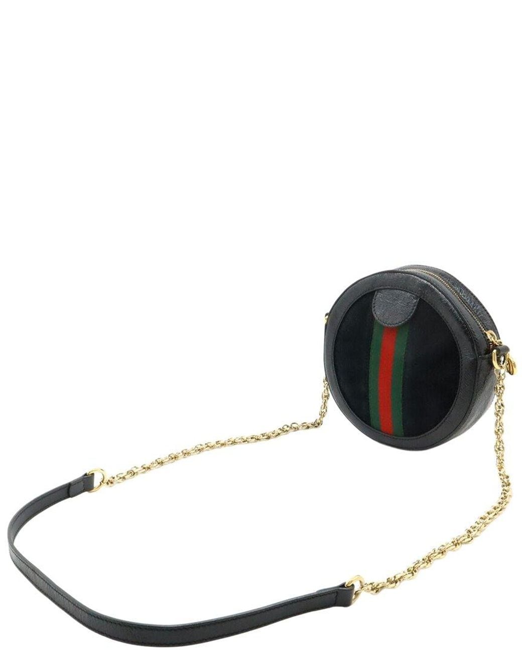Gucci Black Suede & Patent Ophidia Gg Marmont Shoulder Bag (Authentic Pre- Loved)