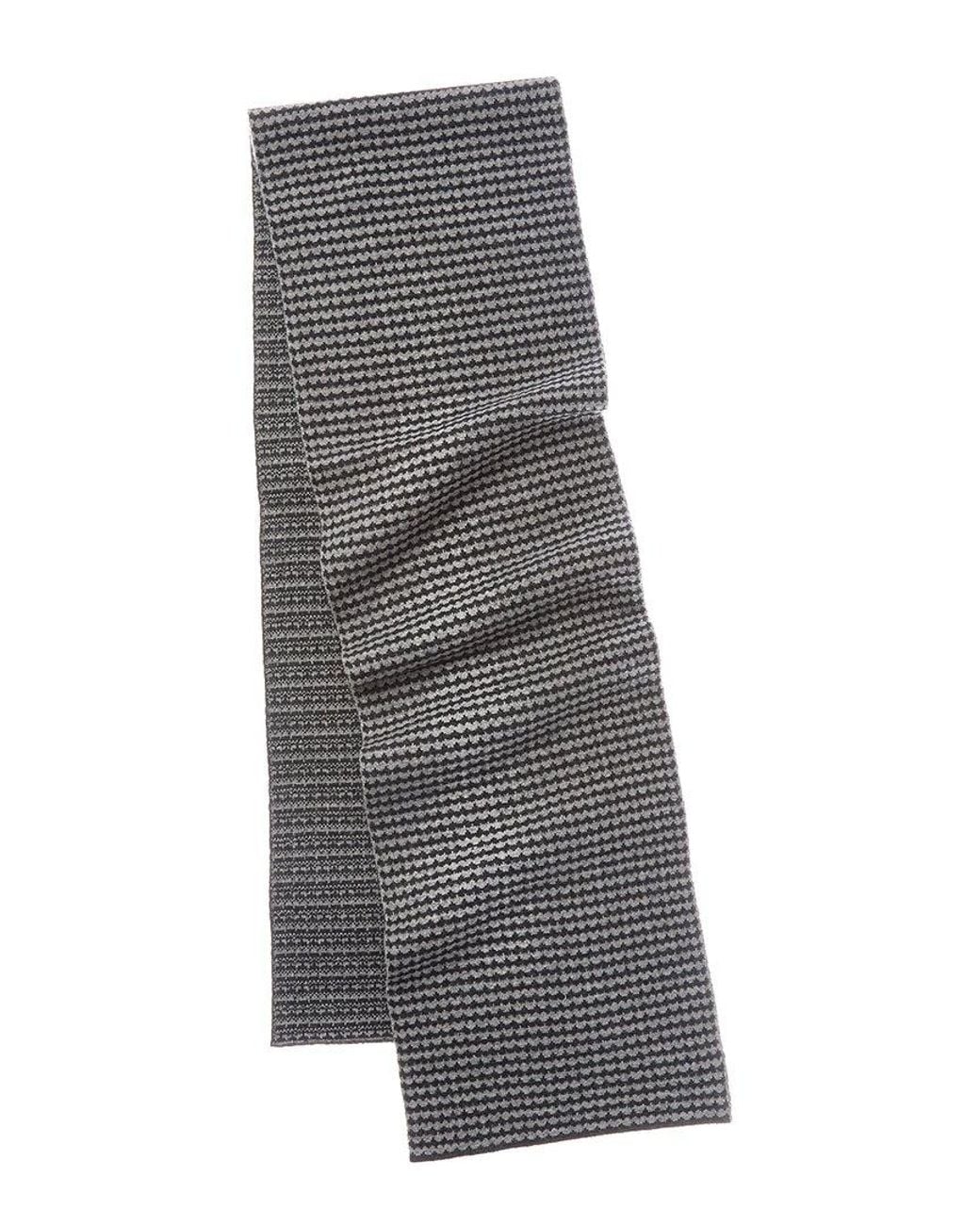 Portolano Gray Jacquard Wool & Cashmere-Blend Scarf for men
