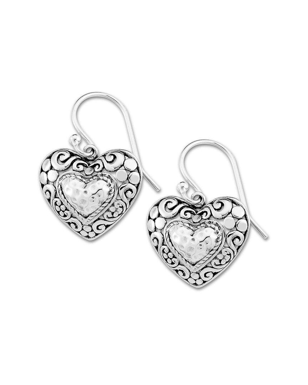 Samuel B. Metallic Silver Heart Earrings