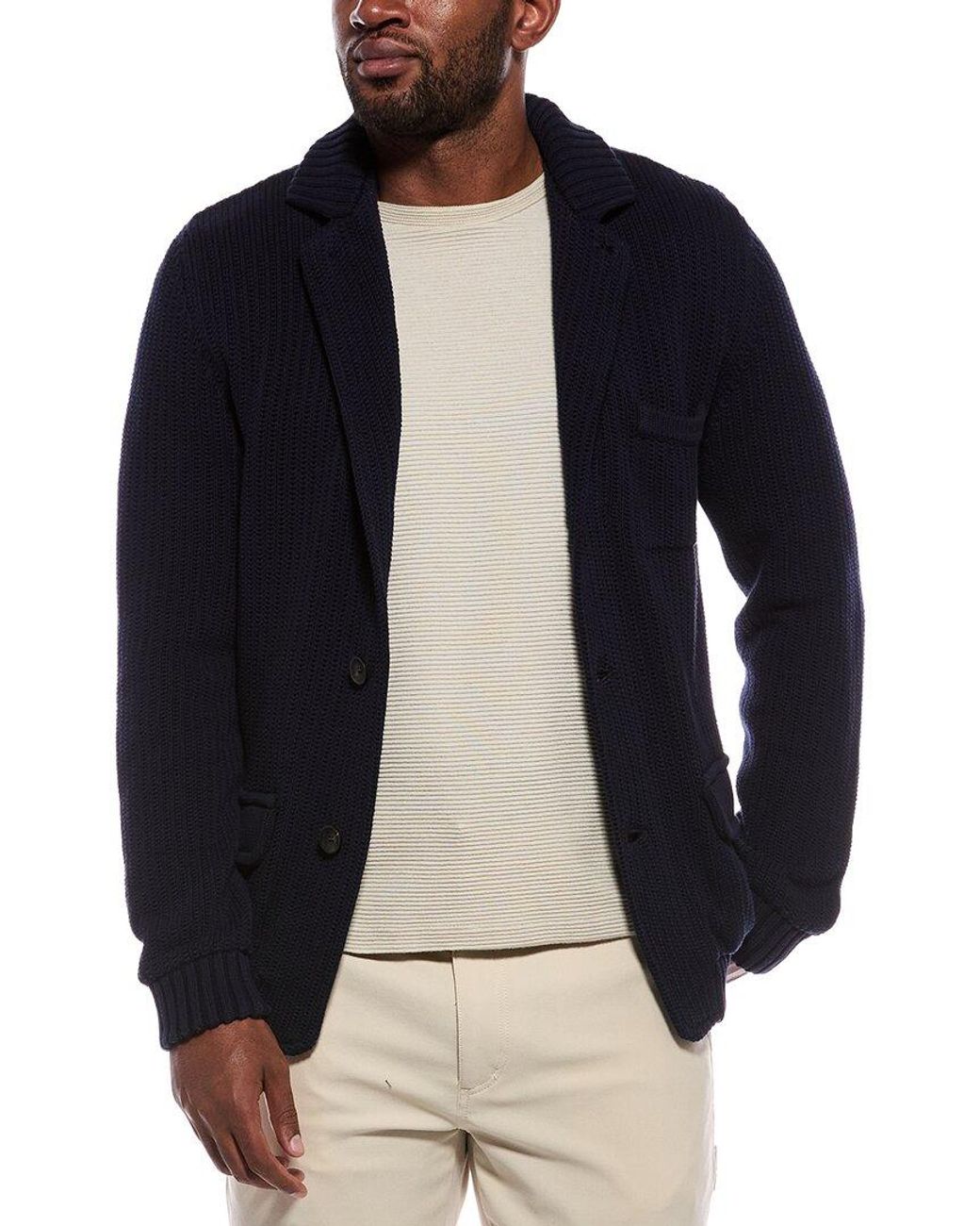 Slowear Blue Zanone Bulky Cardigan for men