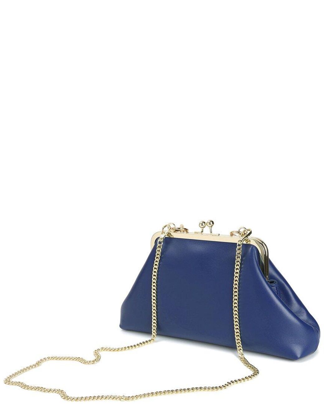 Tiffany & Fred Paris Blue Iconic Frame Leather Bag