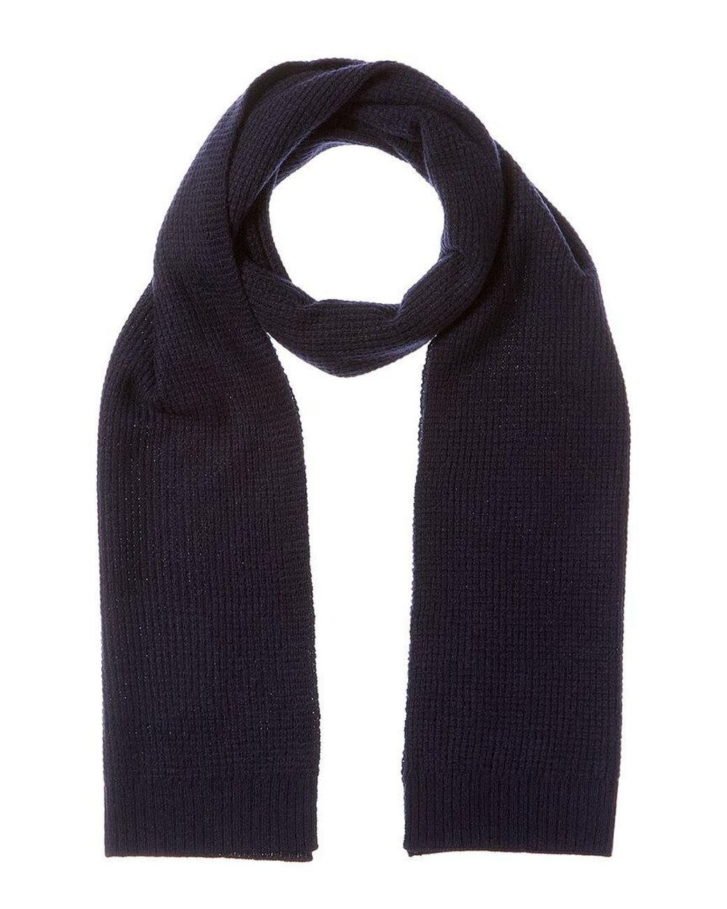 Hannah Rose Blue Waffle Stitch Cashmere Scarf