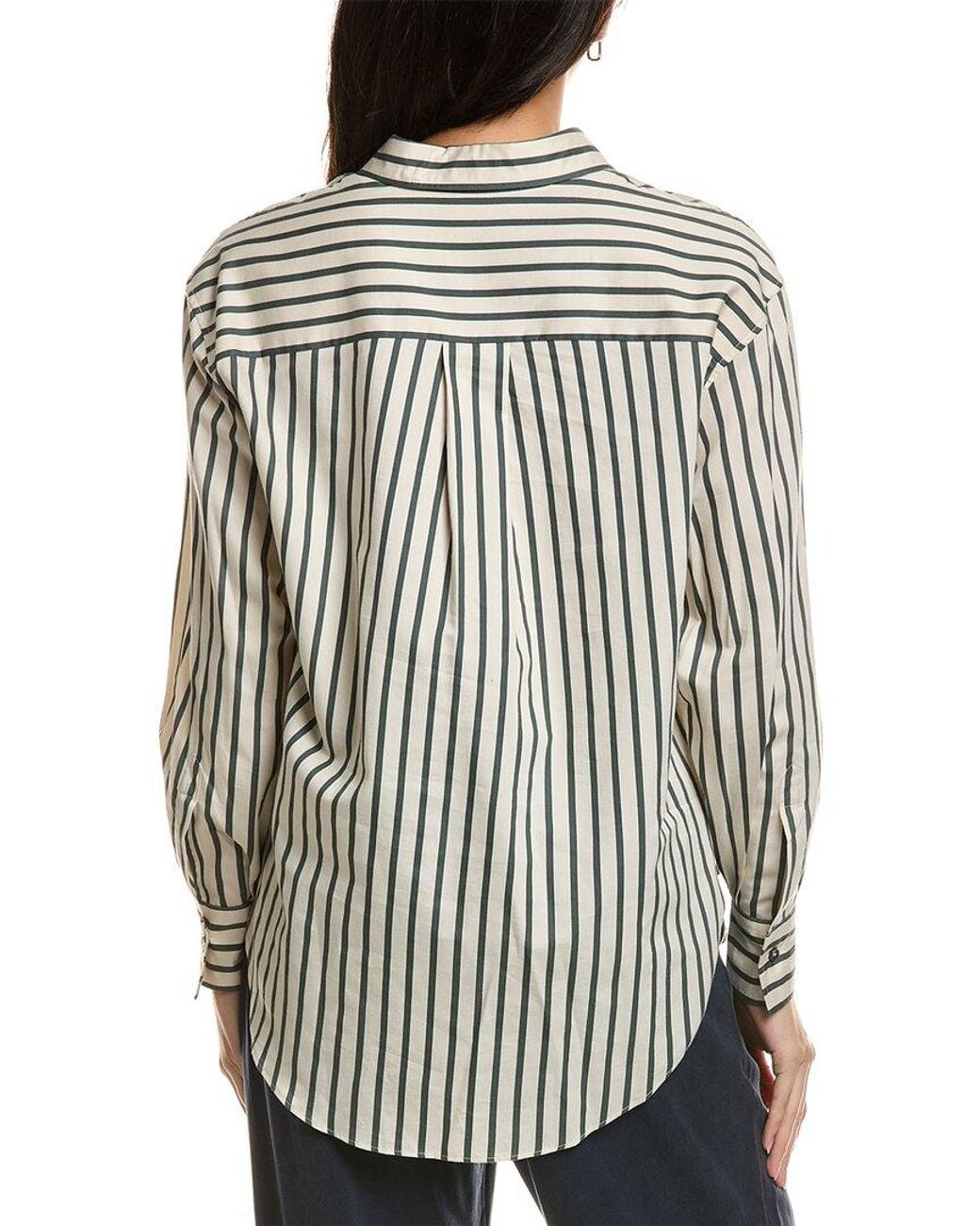 Brunello Cucinelli Black Silk-Blend Blouse