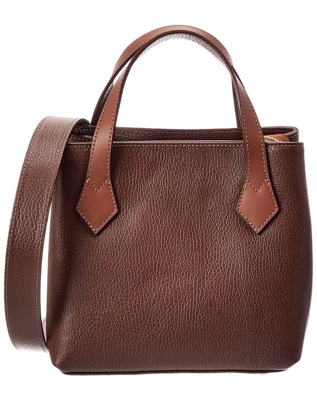 Italian Leather Brown Top Handle Tote