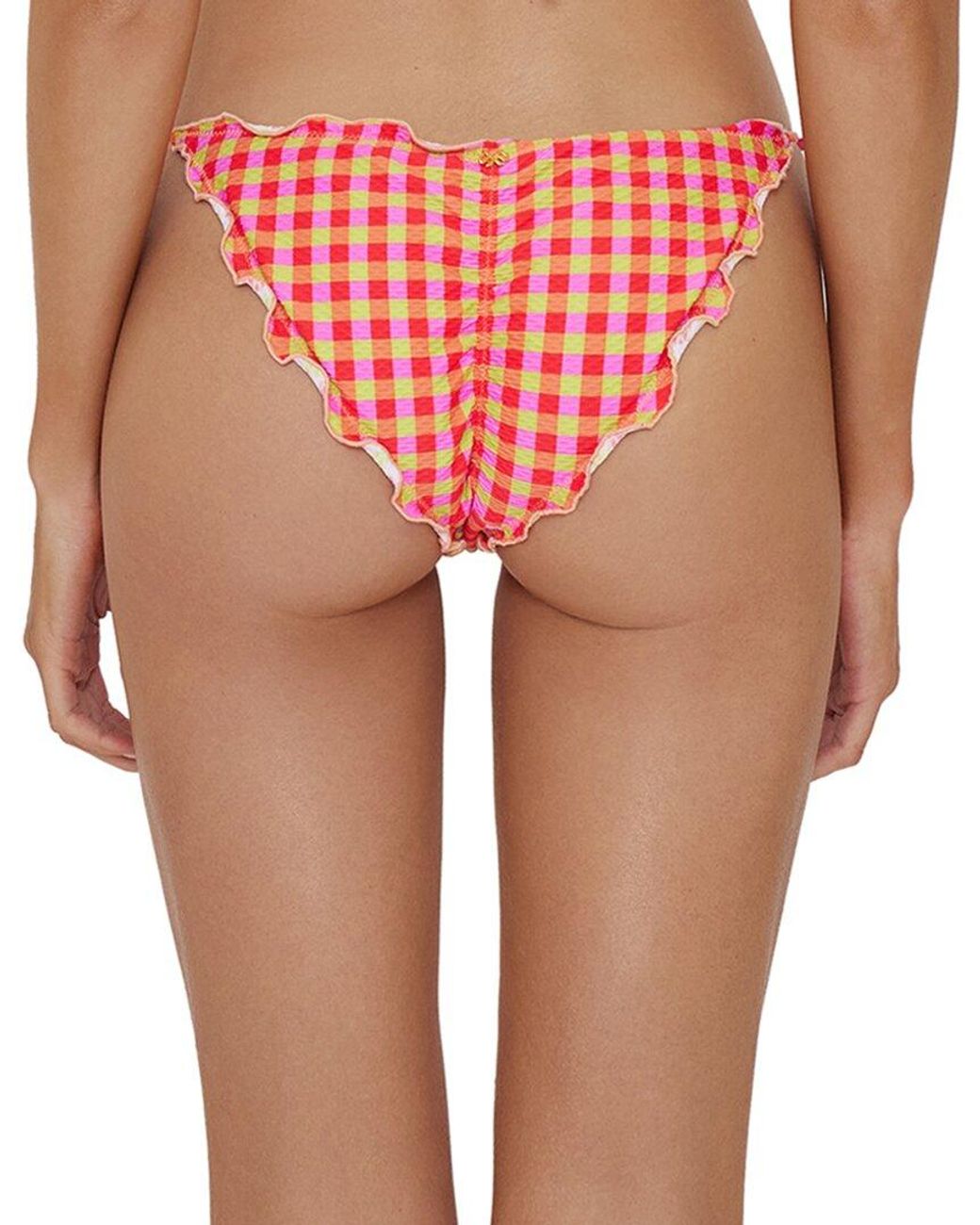 PQ Swim Pink Lettuce Edge Tie Full Bottom