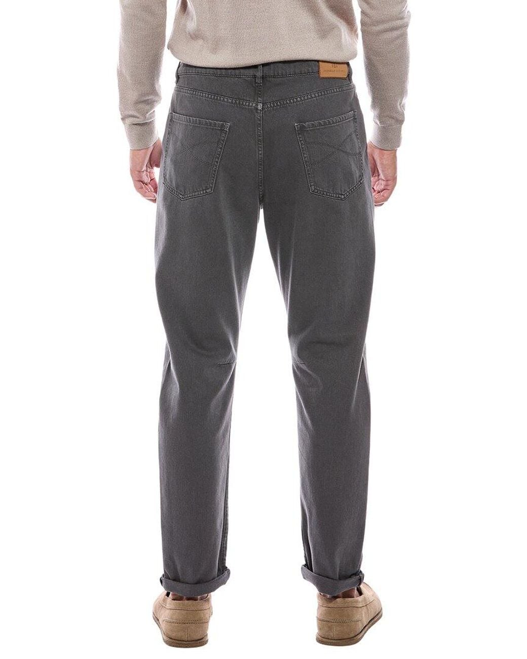 Brunello Cucinelli Gray Leisure Fit Jean for men