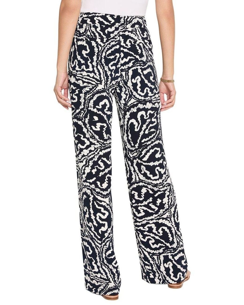 NIC+ZOE Black Leaf Eliot Wide-Leg Pant