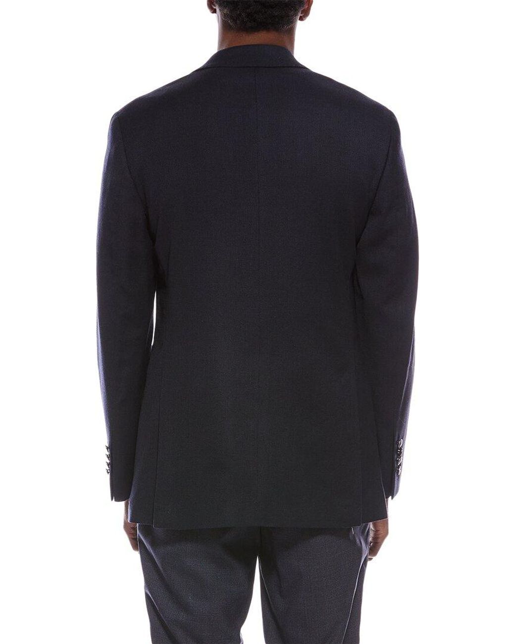 Brooks Brothers Blue Classic Hopsack Wool-Blend Blazer for men