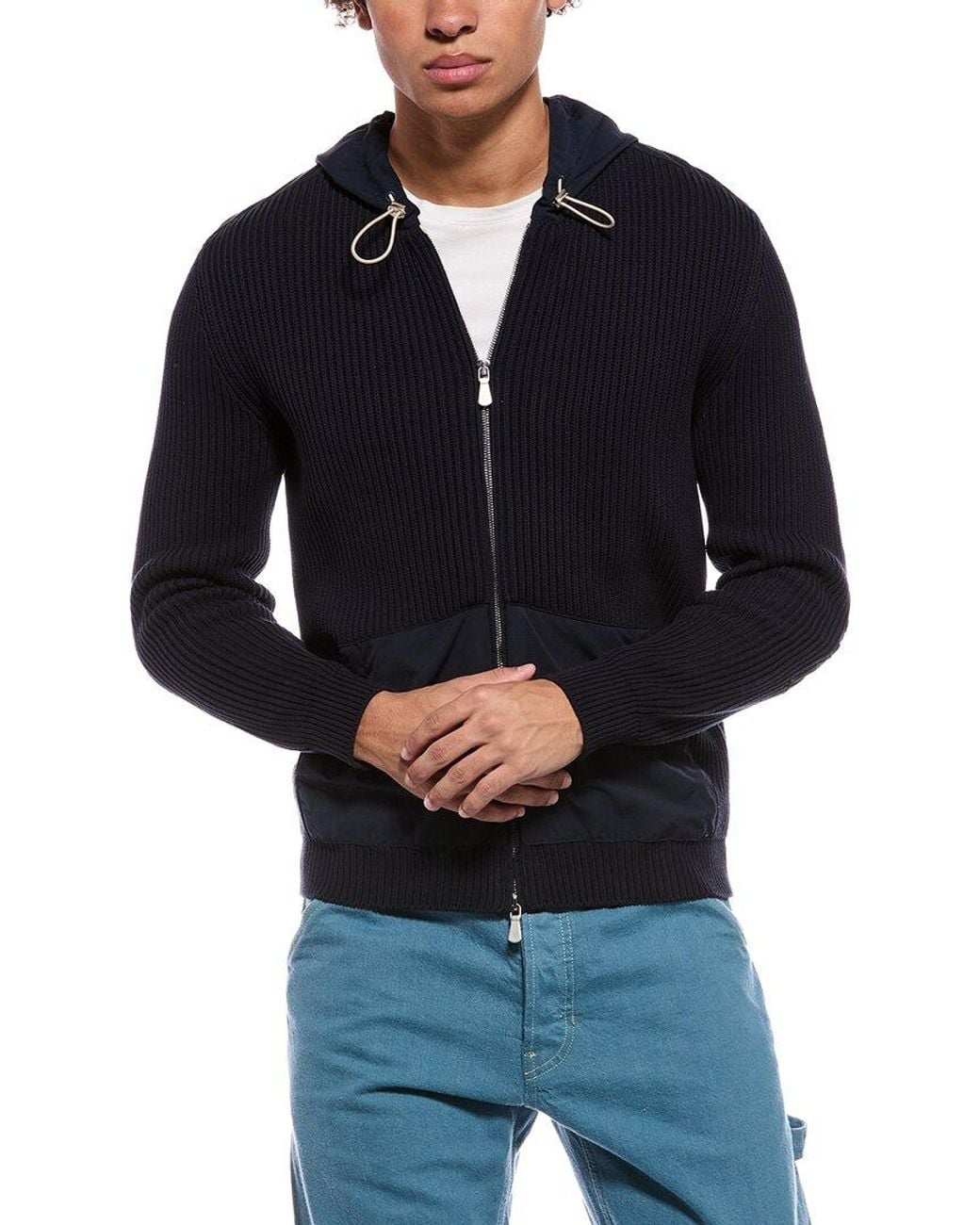 Eleventy Black Bimateric Wool-Blend Jacket for men