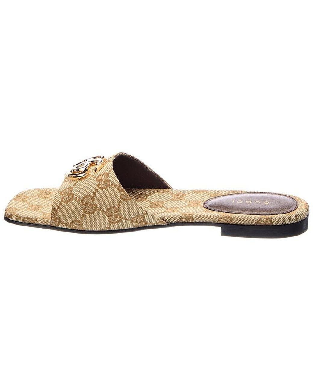 Gucci White Gg Canvas Sandal