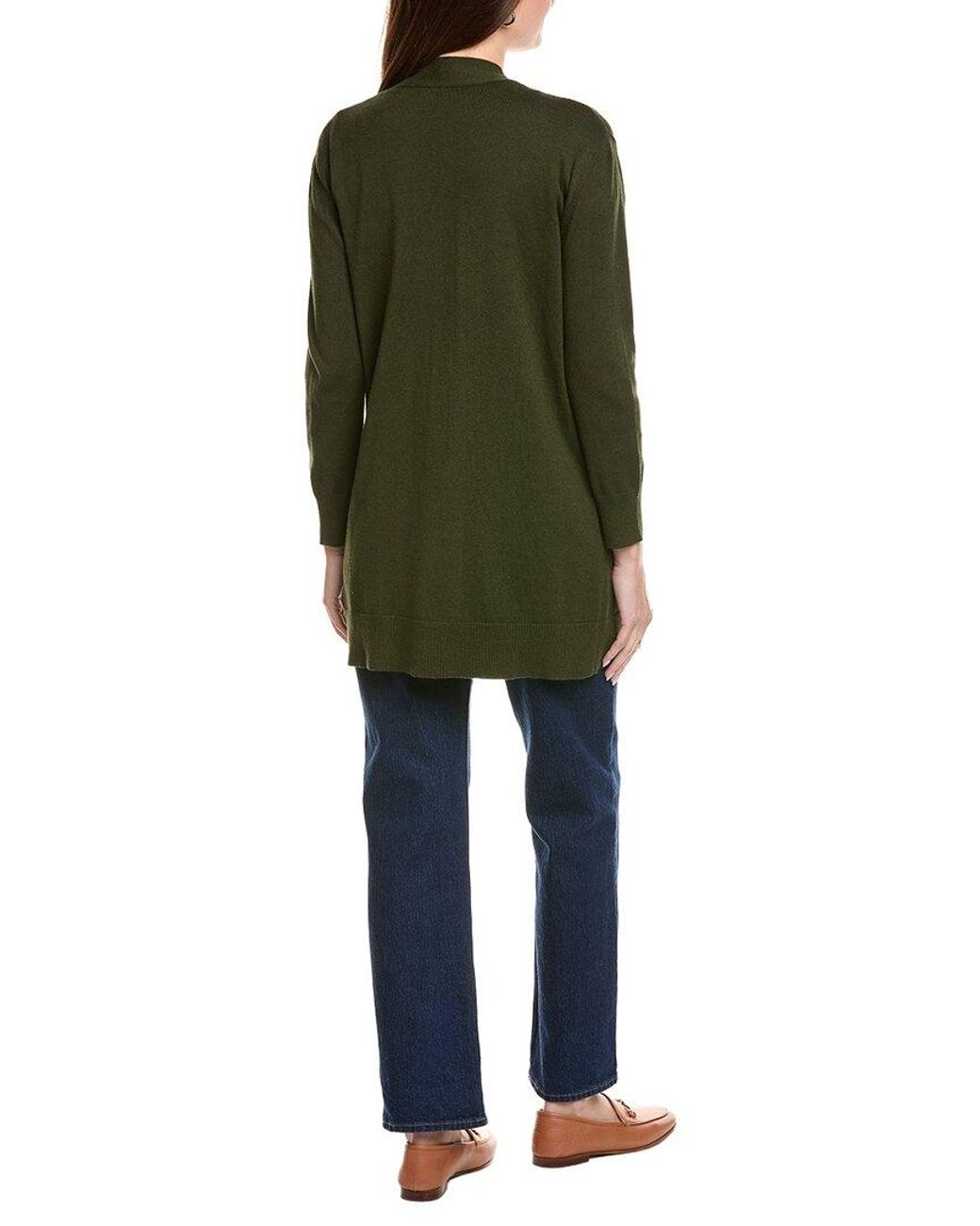 Hannah Rose Green Relaxed Cashmere-blend Duster