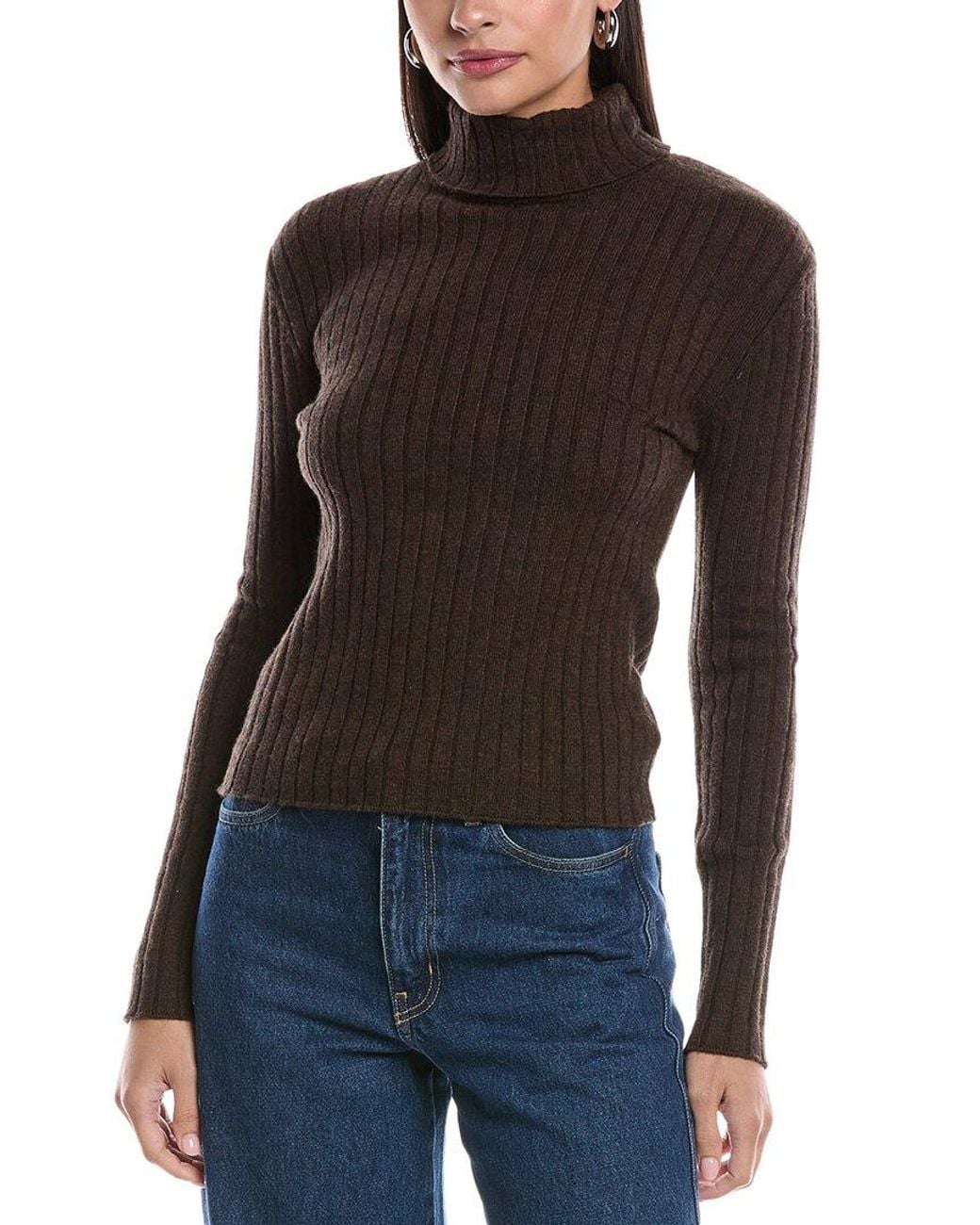 Bella Dahl Black Wool-Blend Turtleneck Sweater