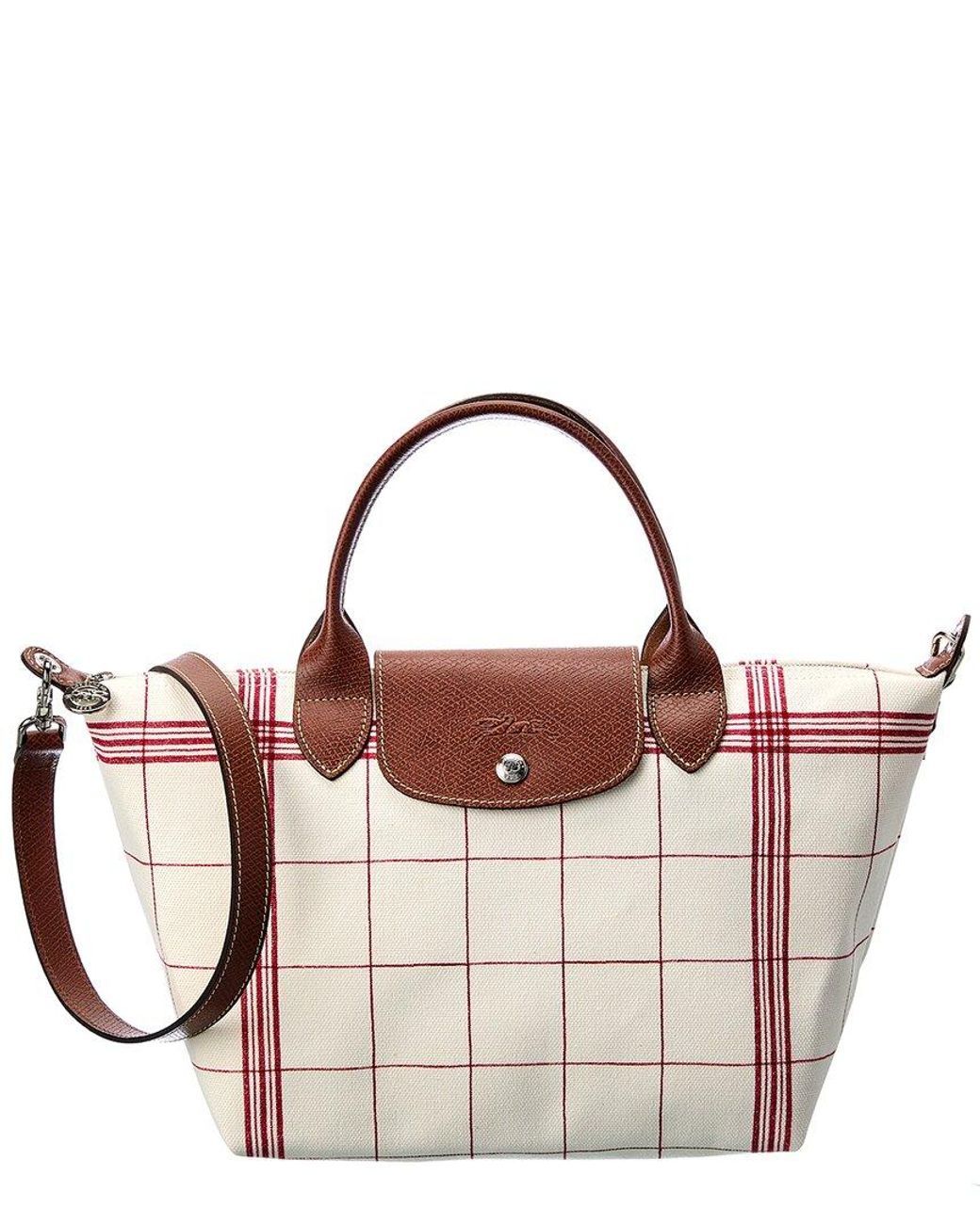 Longchamp Le Pliage Small Canvas & Leather Short Handle Tote in White |  Lyst Australia