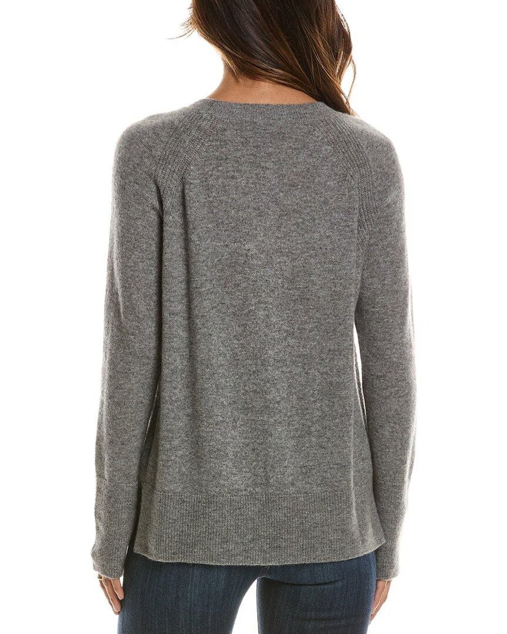 Forte Gray Easy Crewneck 100% Cashmere Sweater