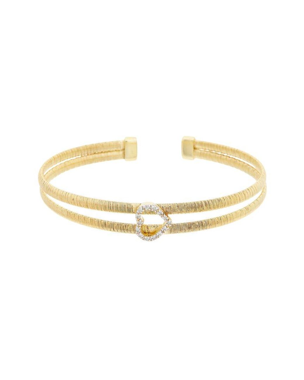 Meshmerise Metallic 18k Over Silver Mesh Bangle Bracelet
