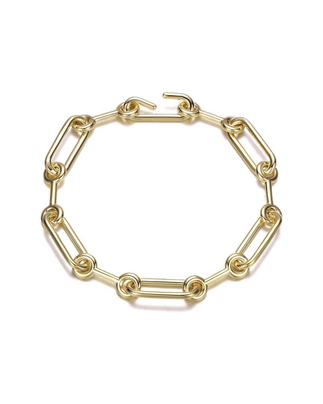 Rachel Glauber Metallic 14k Plated Link Chain Bracelet