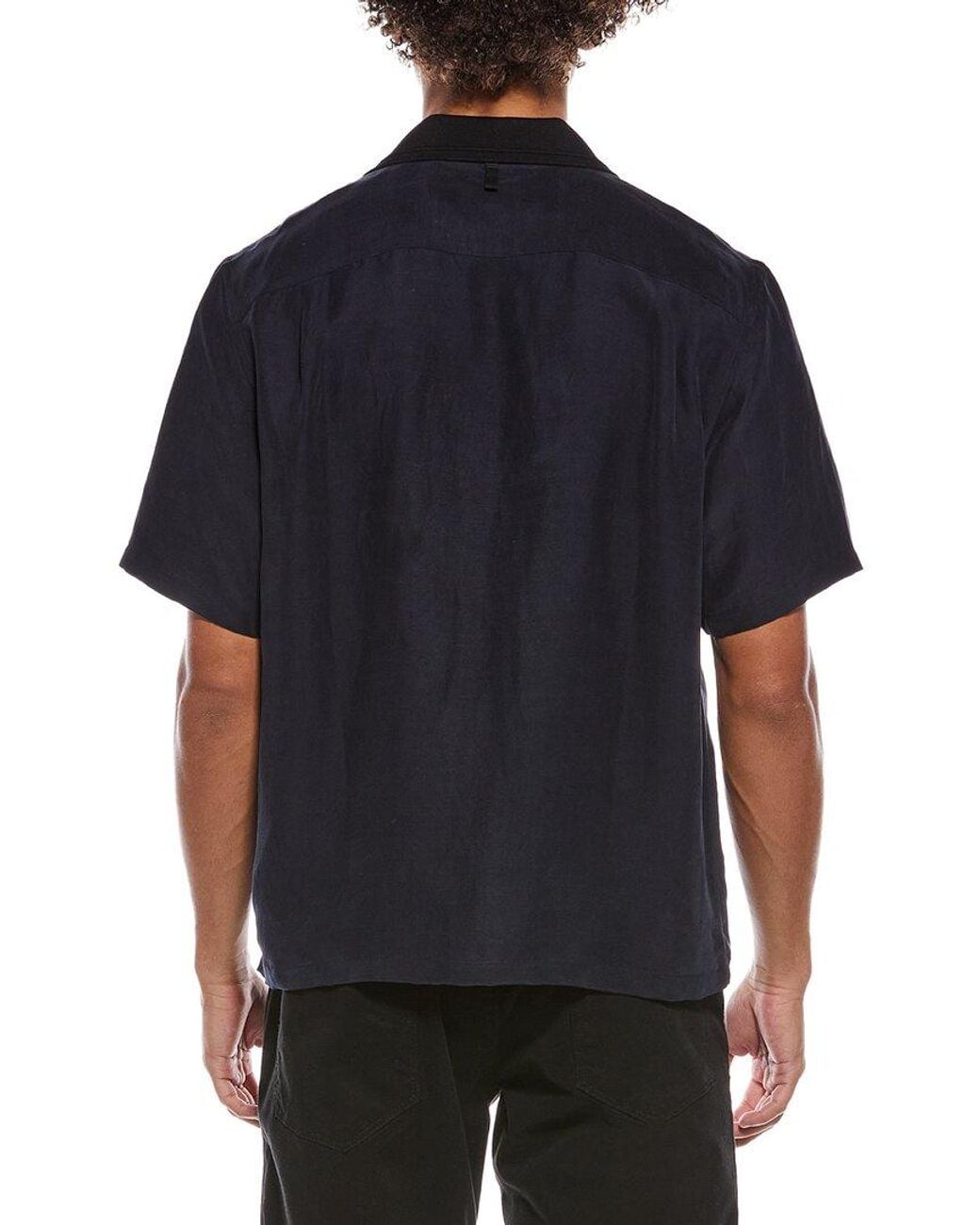 Rag & Bone Black Avery Linen-Blend Slub Shirt for men