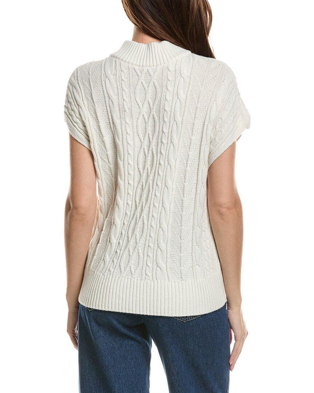 Splendid Gray Half Zip Cable Sweater