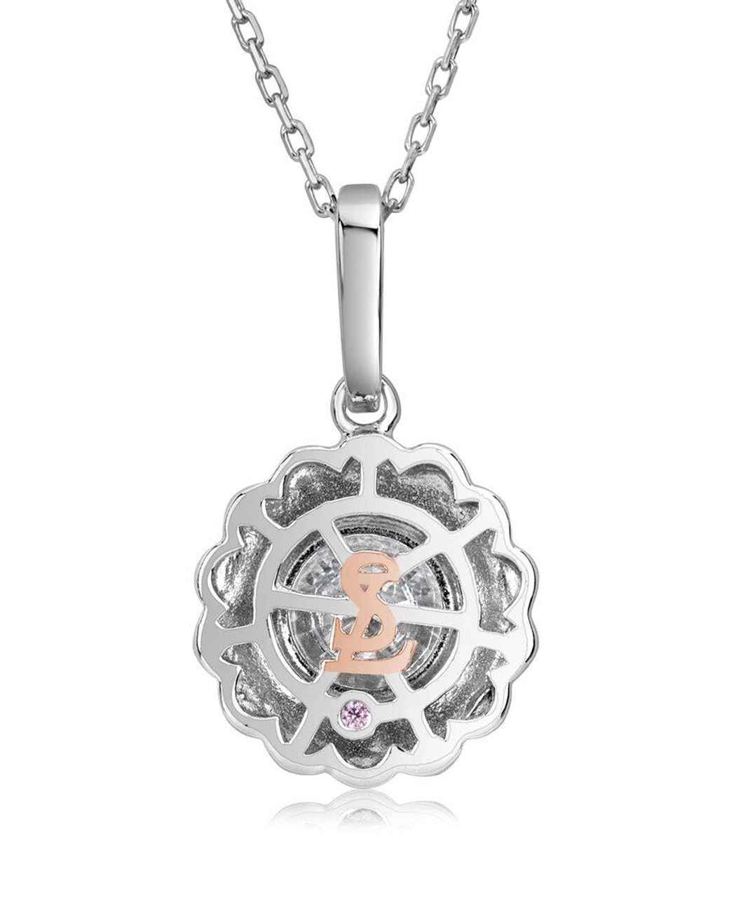Suzy Levian CZ Jewelry Metallic Suzy Levian Silver Cz Solitaire Pendant