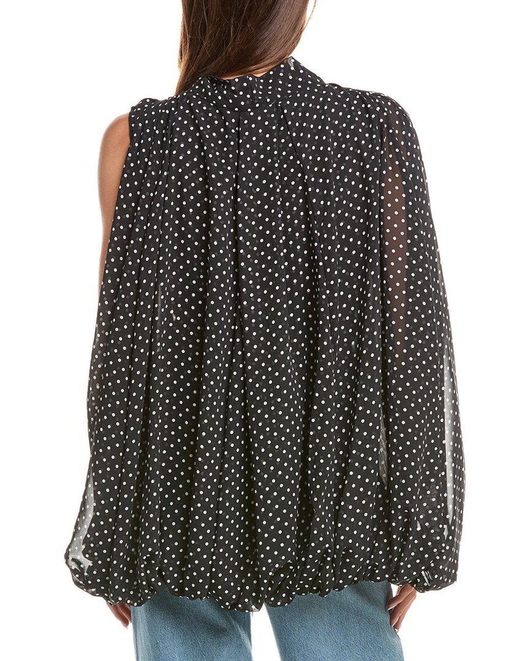 REVERIEE Gray Cocoon Sleeve Blouse